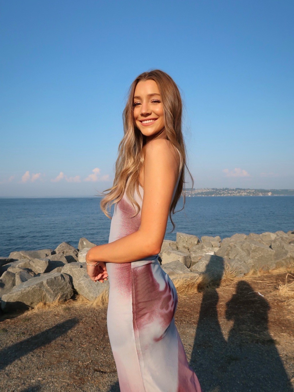 Sleeveless Maxi Dress In Gray And Burgundy — image 4 of 4